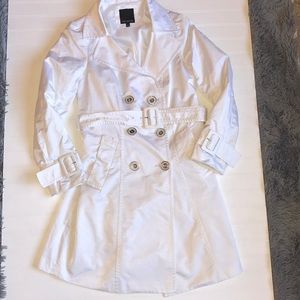 The Limited white sateen trench coat